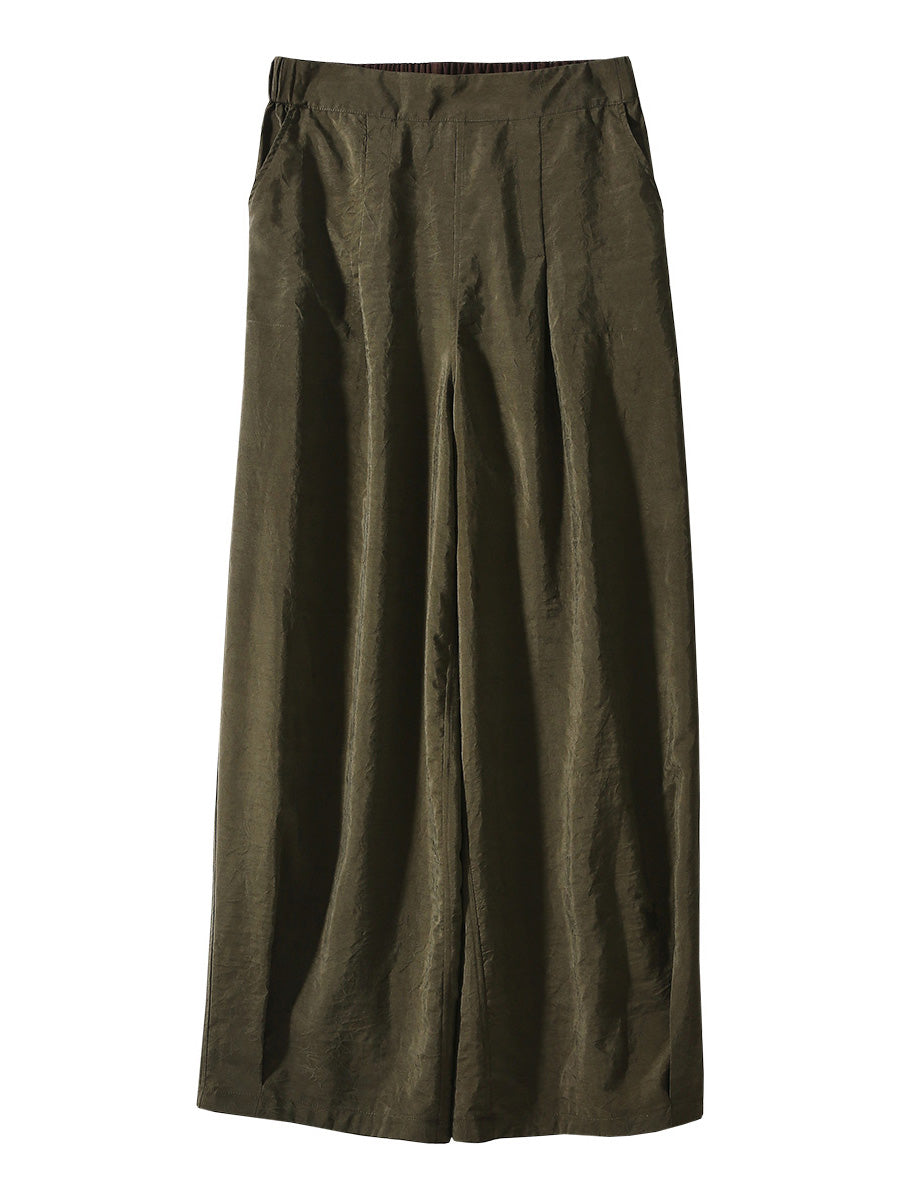 COMOBOCA 100% Mulberry Silk Women's Reversible High Waist Pants