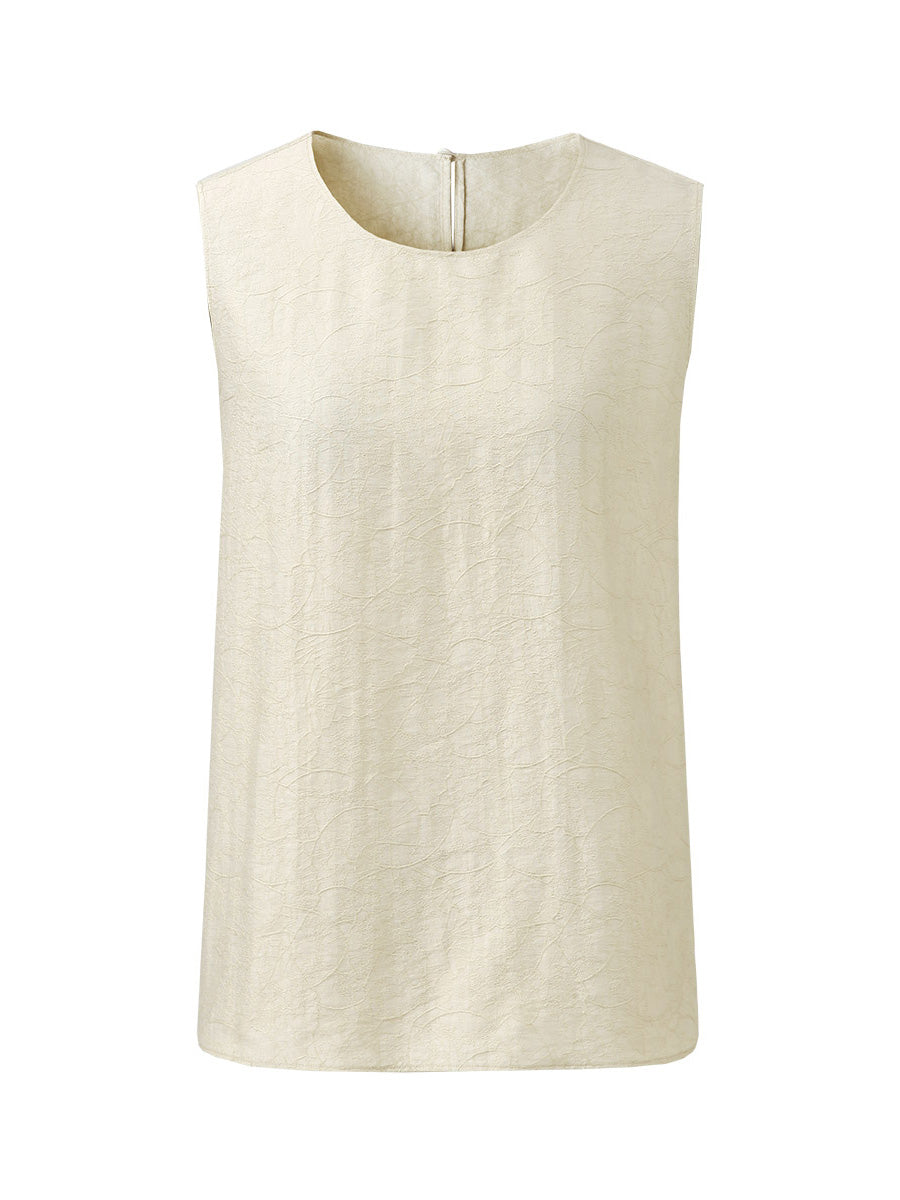 COMOBOCA Women's Textured Back Keyhole Tank Top