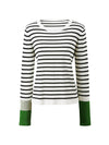 COMOBOCA Women's Striped Round Neck T-Shirt Sweater