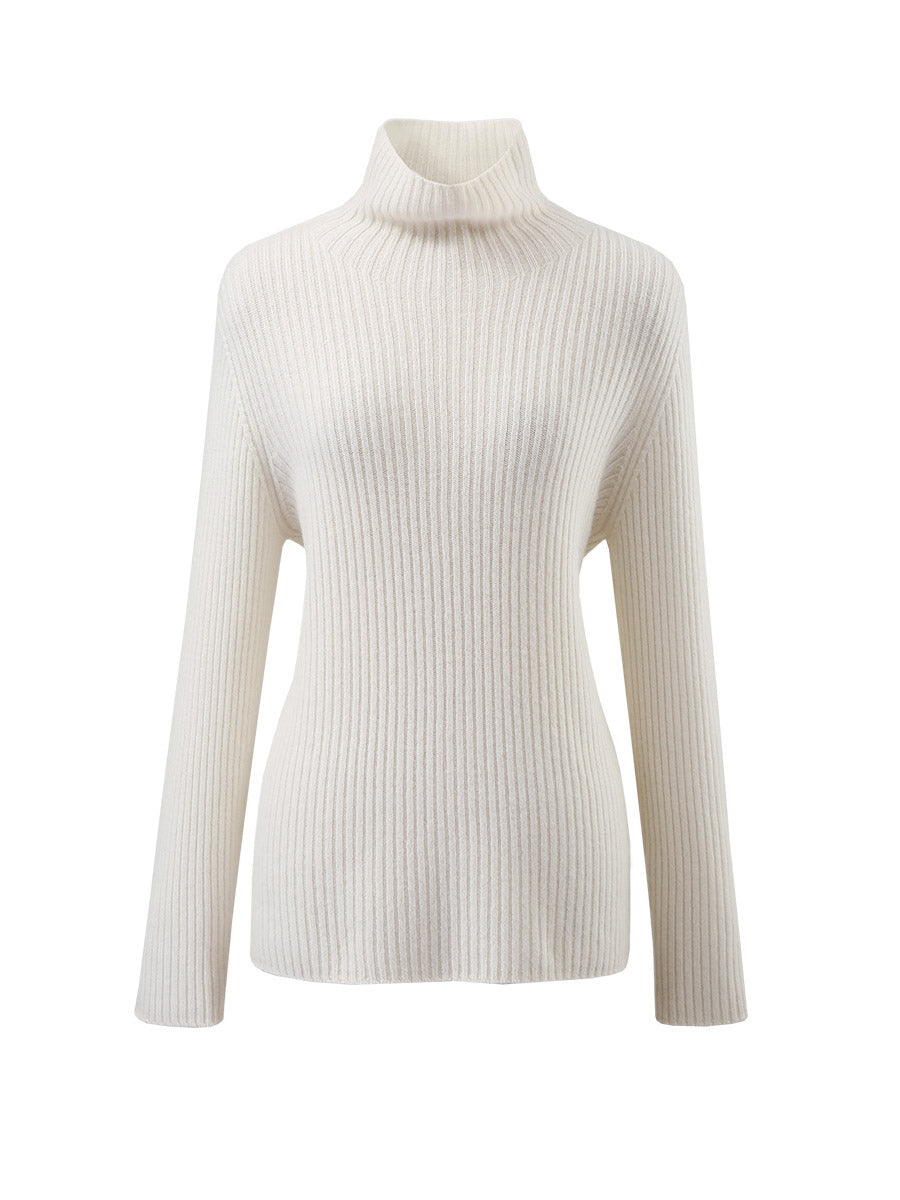 COMOBOCA 100% Wool Women's All-in-One Knit Turtleneck Sweater