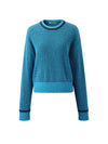 COMOBOCA 100% Wool Women's Colorblock Raglan Sleeve Sweater