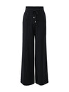 COMOBOCA 100% Wool Women's Wide Leg Pants with Drawstring