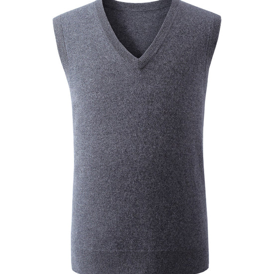 COMOBOCA 100% Cashmere Men's V-Neck Vest