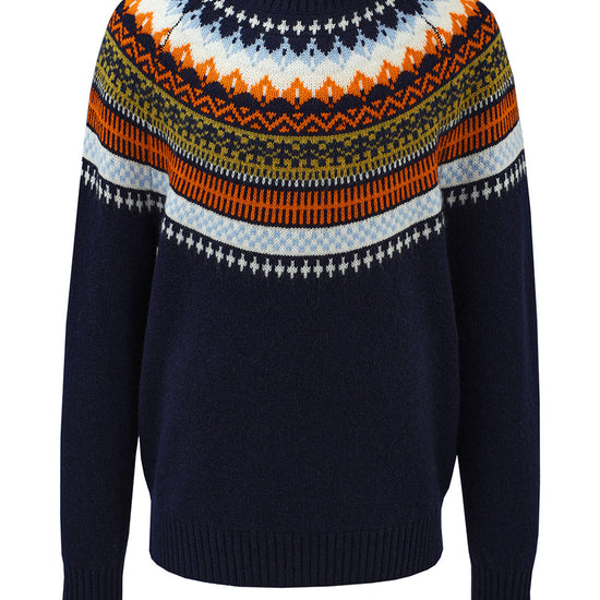 COMOBOCA 100% Wool Kids' Fair Isle Round Neck Sweater