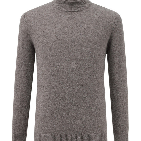 COMOBOCA 100% Cashmere Men's Mock Neck Knit Sweater