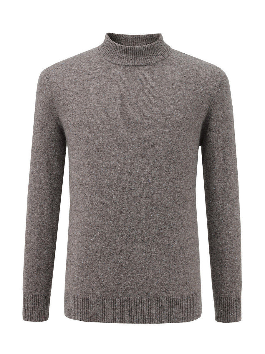 COMOBOCA 100% Cashmere Men's Mock Neck Knit Sweater