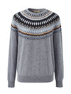 COMOBOCA 100% Cashmere Women's Fair Isle Round Neck Sweater