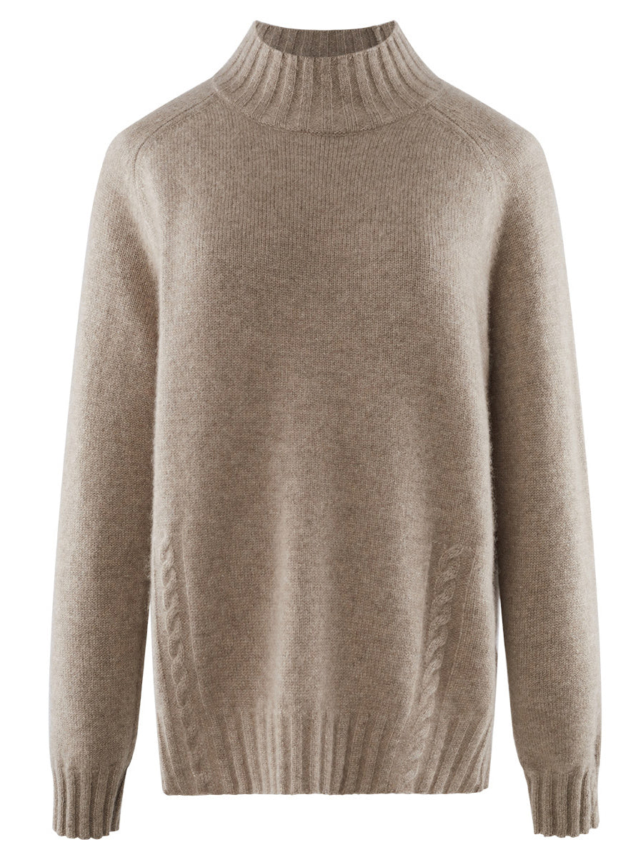 COMOBOCA 100% Cashmere Women's Mock Neck Knit Sweater