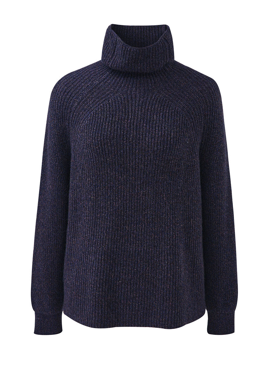 COMOBOCA 100% Cashmere Women's Ribbed Turtleneck Sweater