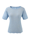 COMOBOCA Women's Sheer Floral Lace Knit T-Shirt