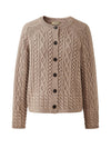 COMOBOCA 100% Wool Women's Cable Knit Button Cardigan