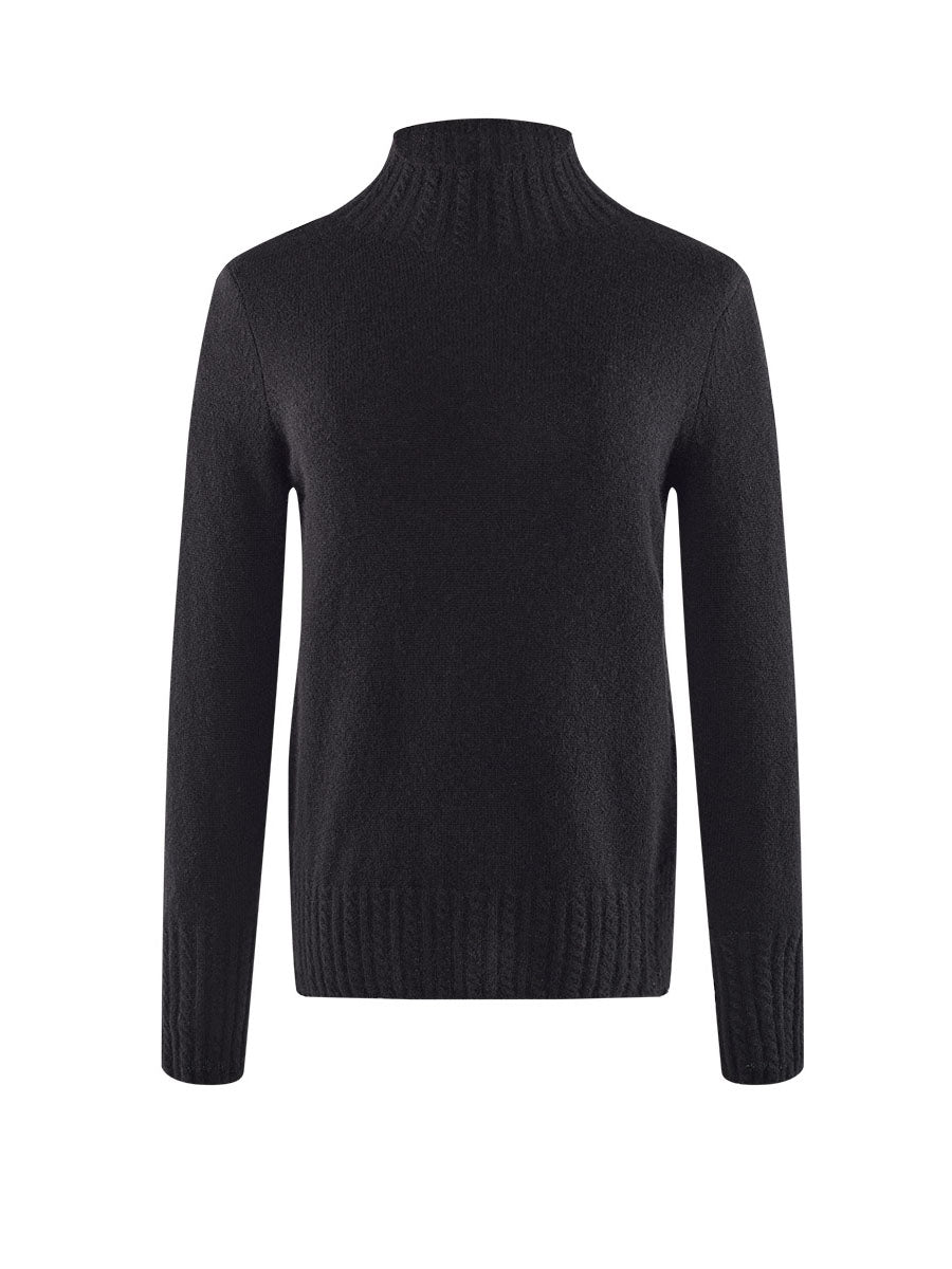 COMOBOCA 100% Cashmere Women's Mock Neck Knit Sweater