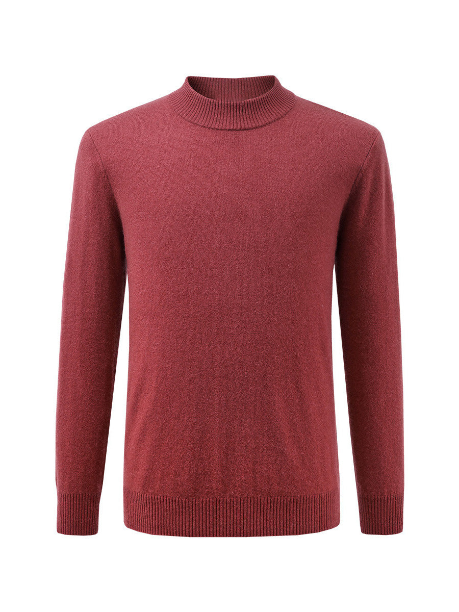 COMOBOCA 100% Cashmere Men's Mock Neck Knit Sweater