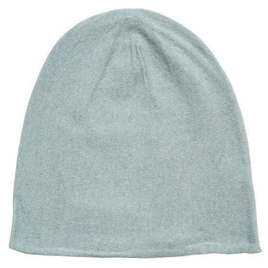 COMOBOCA Light Blue 100% Cashmere Classic Slouchy Beanie