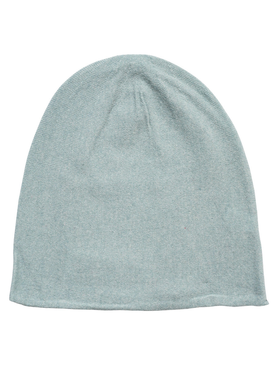 COMOBOCA Light Blue 100% Cashmere Classic Slouchy Beanie