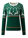 COMOBOCA 100% Wool Women's Reindeer Knit Sweater