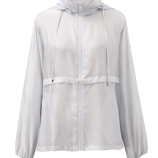 COMOBOCA 100% Mulberry Silk Women's Zip Up Hooded Jacket