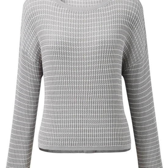 COMOBOCA Women's Striped Knit Pullover Sweater