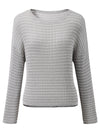 COMOBOCA Women's Striped Knit Pullover Sweater