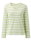 COMOBOCA Women's Striped Long Sleeve V-Neck T-Shirt