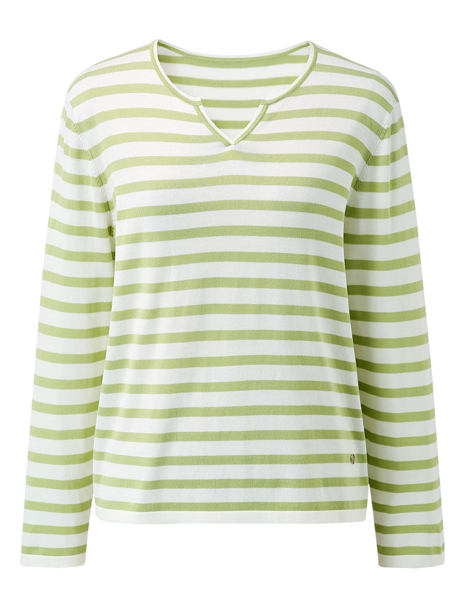 COMOBOCA Women's Striped Long Sleeve V-Neck T-Shirt