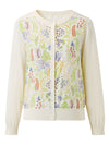 COMOBOCA Women's Floral Ribbed Button-Up Cardigan