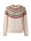 COMOBOCA 100% Wool Women's Geometric Fair Isle Knit Sweater