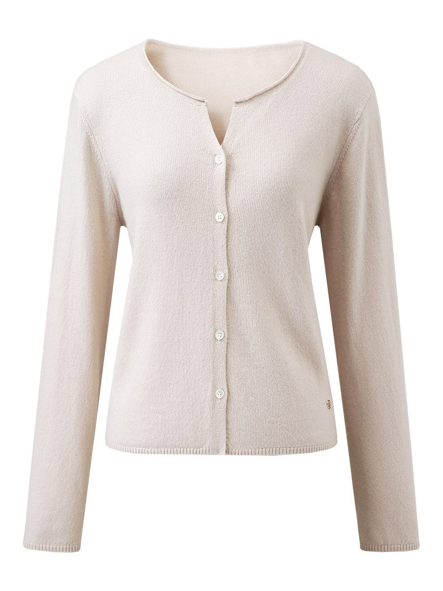 COMOBOCA 100% Wool Women's V-Neck Button Up Cardigan