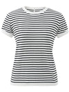 COMOBOCA Women's Striped Button Back T-Shirt