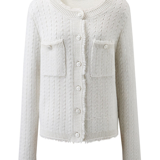 COMOBOCA 100% Cashmere Women's Knit Button Down Cardigan