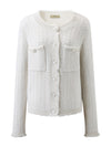 COMOBOCA 100% Cashmere Women's Knit Button Down Cardigan