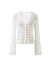 COMOBOCA Women's Bell Sleeve Lace Knit Cardigan