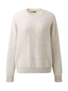 COMOBOCA 100% Cashmere Women's Openwork Knit Round Neck Sweater