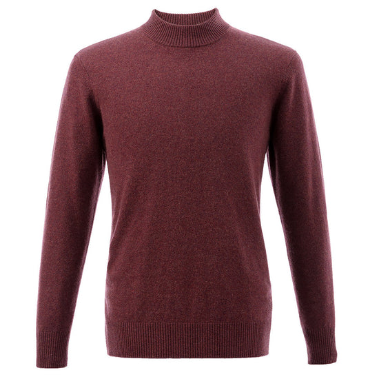 COMOBOCA 100% Cashmere Men's Mock Neck Knit Sweater