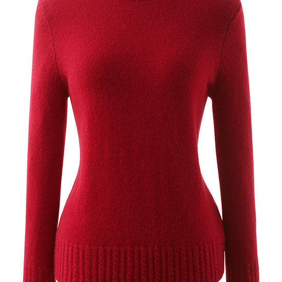 COMOBOCA 100% Cashmere Women's Mock Neck Knit Sweater