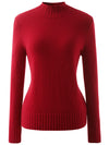 COMOBOCA 100% Cashmere Women's Mock Neck Knit Sweater