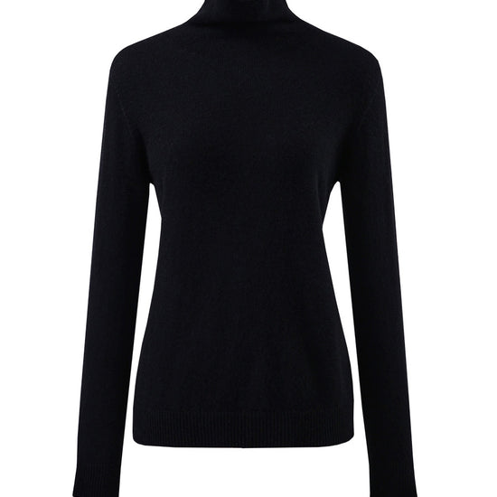 COMOBOCA 100% Wool Women's Ribbed Turtleneck Sweater
