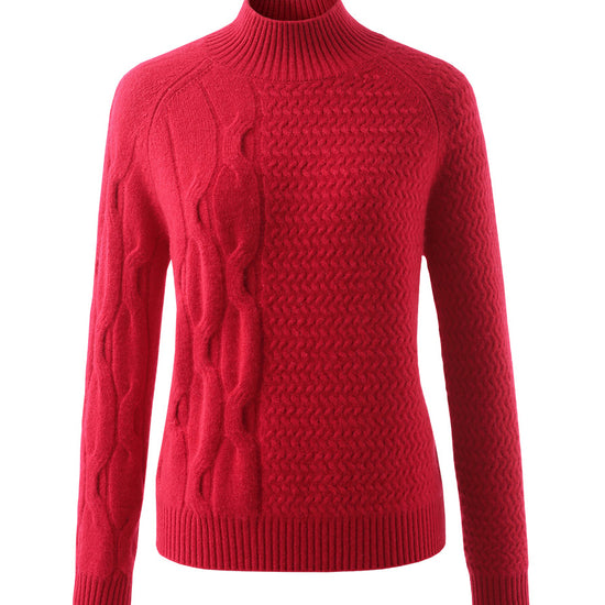 COMOBOCA 100% Cashmere Women's Mock Neck Knit Sweater