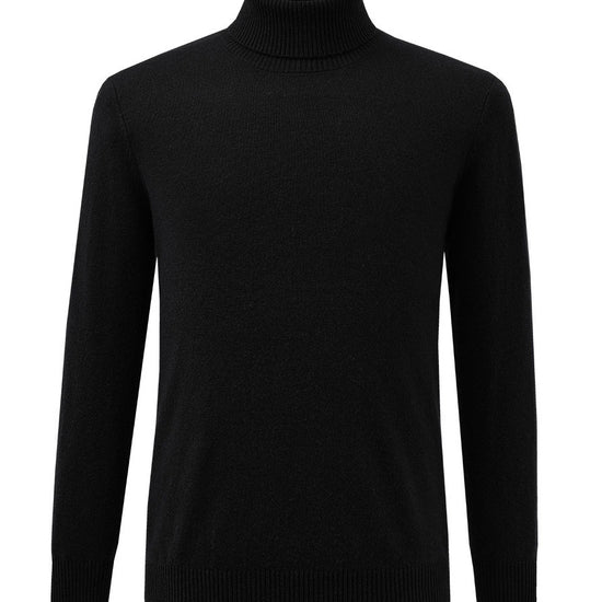 COMOBOCA 100% Cashmere Men's Ribbed Turtleneck Sweater