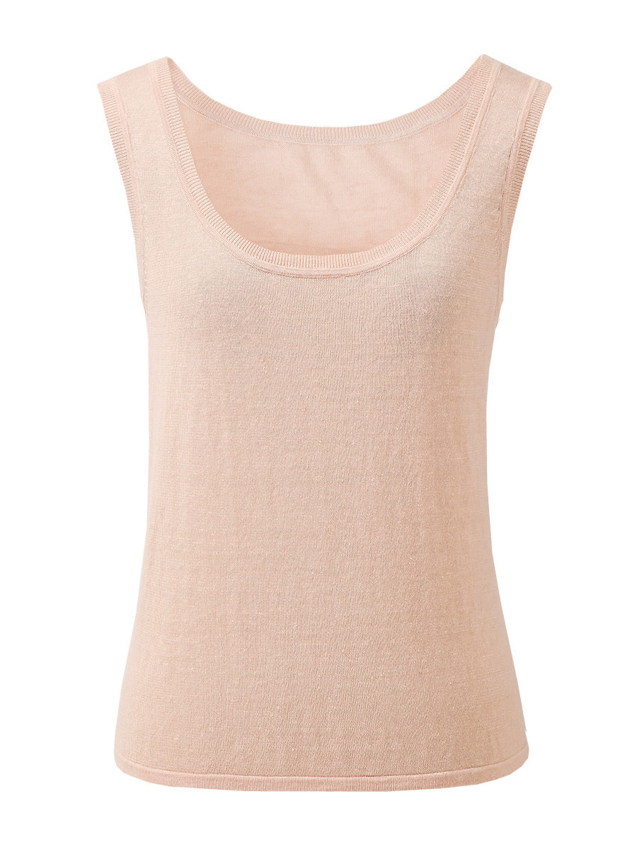 COMOBOCA Women's Linen Versatile Basic Tank Top