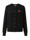 COMOBOCA 100% Cashmere Women's Pumpkin Embroidery Knit Cardigan