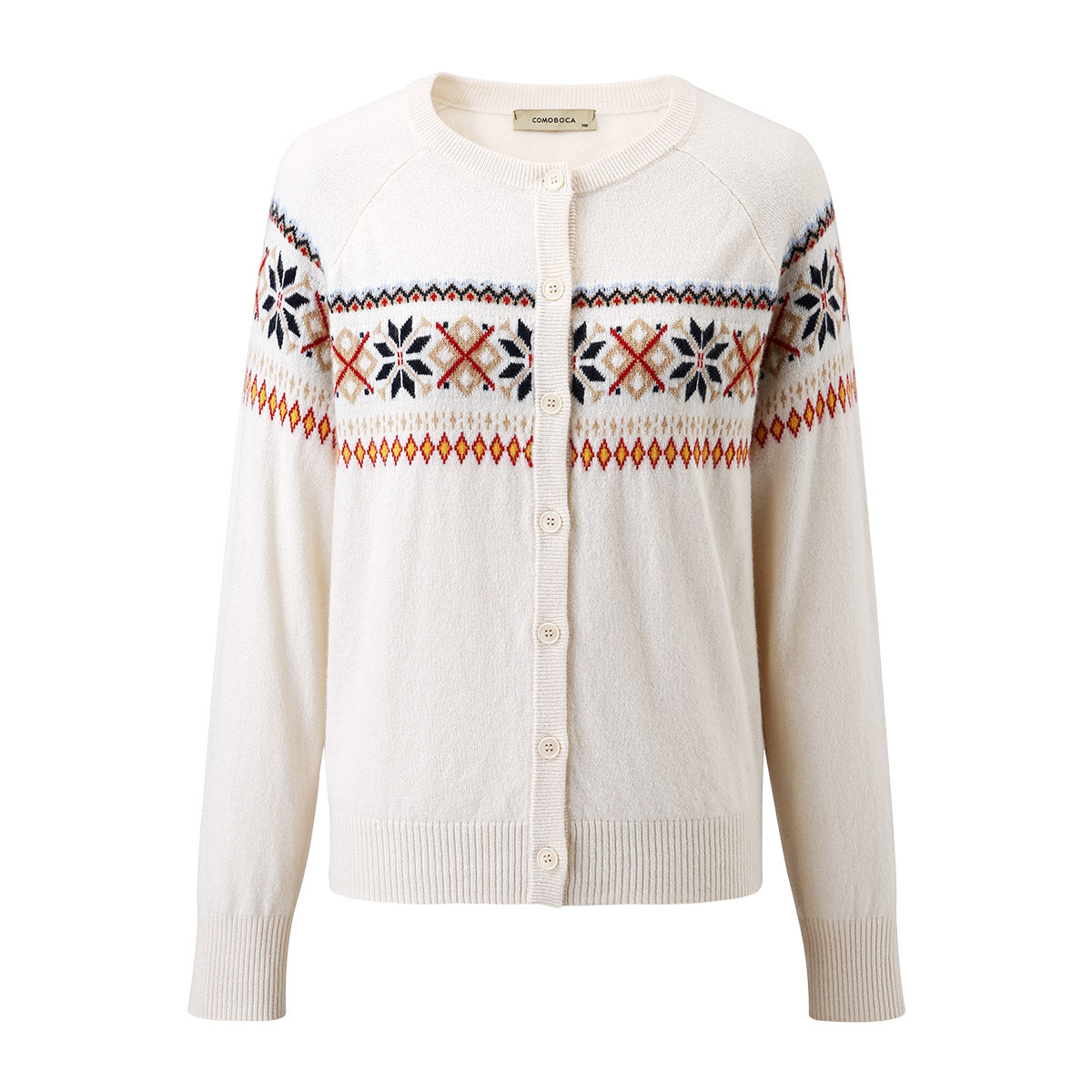 COMOBOCA 100% Cashmere Cozy Nordic Inspired Cardigan