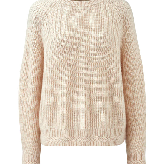 COMOBOCA 100% Cashmere Women's Ribbed Round Neck Sweater