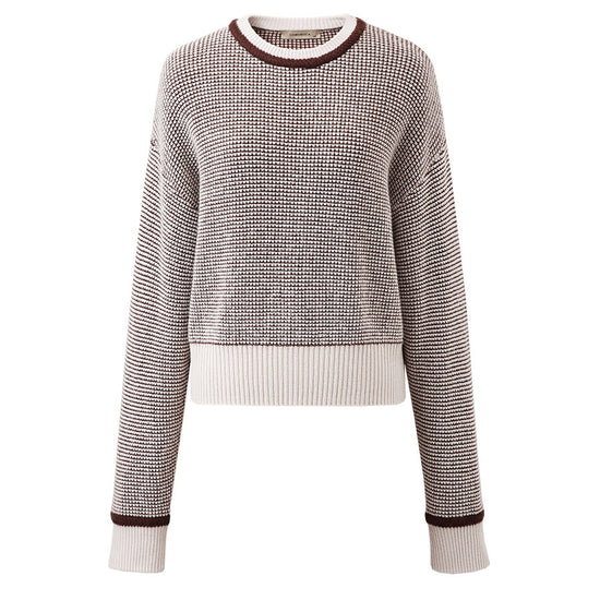 COMOBOCA 100% Wool Women's Colorblock Raglan Sleeve Sweater