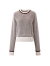 COMOBOCA 100% Wool Women's Colorblock Raglan Sleeve Sweater