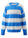 COMOBOCA 100% Wool Kids' Striped Nordic Pattern Knit Sweater
