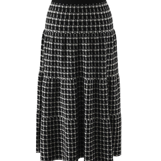 COMOBOCA Women's Plaid Wool Knit A Line Skirt