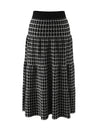 COMOBOCA Women's Plaid Wool Knit A Line Skirt