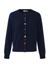 COMOBOCA 100% Cashmere Women's Embroidered Button-Front Cardigan