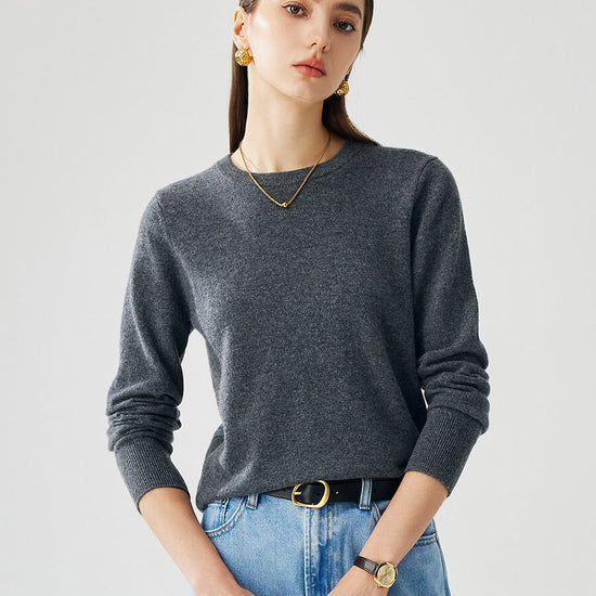 COMOBOCA 100% Cashmere Women's Round Neck Sweater
